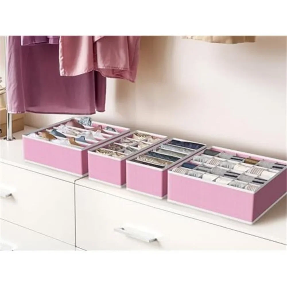 Drawer Organizer Set Foldable Closet Dividers for Socks Underwear Bras Scarves